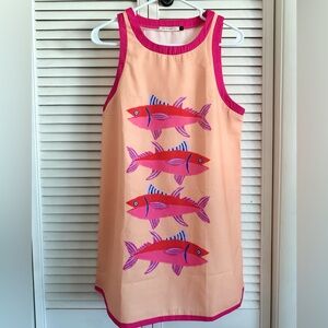 Colorful Fish Print Sleeveless Dress